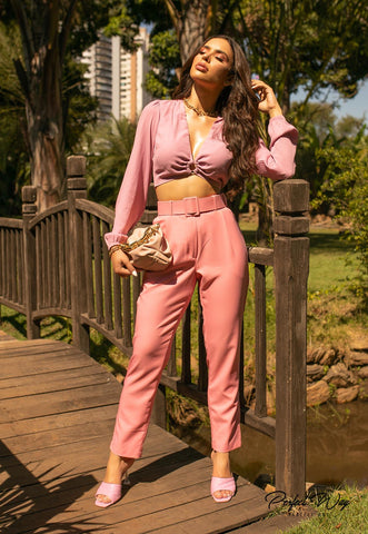 Straight Cut Pants with Details Straight Cut Pants with Details