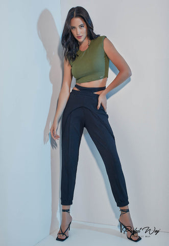 Ribbed Mesh Cropped Top Ribbed Mesh Cropped Top