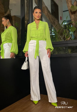 Crepe tied blouse Crepe tied blouse