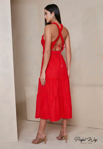 Longuette Lace Dress with Belt Longuette Lace Dress with Belt