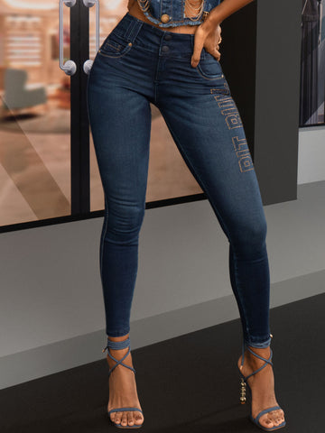 Dark Skinny Jeans with Side Logomania Dark Skinny Jeans with Side Logomania