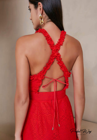 Longuette Lace Dress with Belt Longuette Lace Dress with Belt