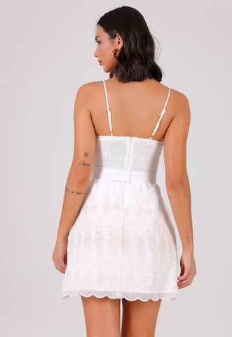 Embroidered evasé dress Embroidered evasé dress