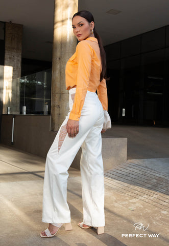 Cropped Shirt with Embroidery Cropped Shirt with Embroidery