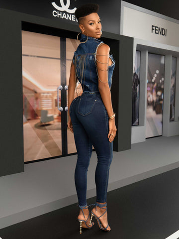 Dark Skinny Jeans with Side Logomania Dark Skinny Jeans with Side Logomania