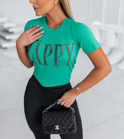 T-Shirt Happy Bordada T-Shirt Happy Bordada