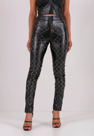 Leather Bodice + Embroidered Pants Set Leather Bodice + Embroidered Pants Set