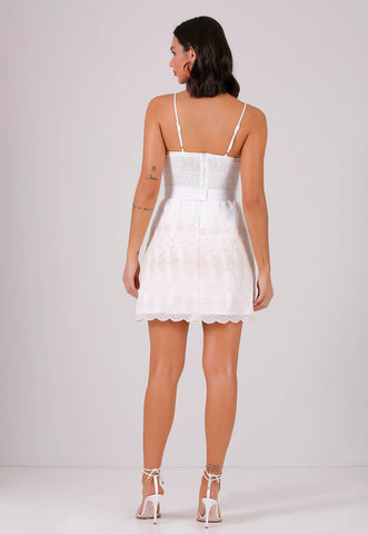 Embroidered evasé dress Embroidered evasé dress