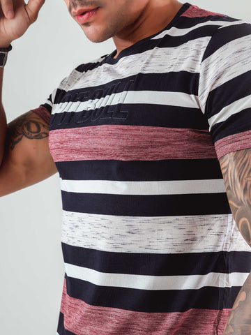 T-shirt girocollo marrone blu T-shirt girocollo marrone blu