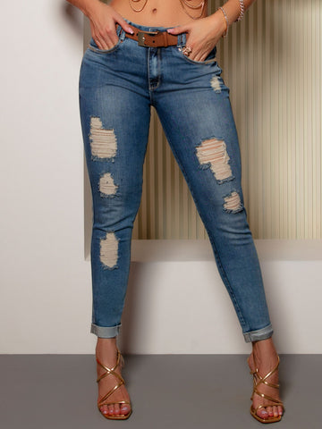 CalΓ§a Jeans Boyfriend Destroyed com Cinto - Garotabrasilstore CalΓ§a Jeans Boyfriend Destroyed com Cinto - Garotabrasilstore