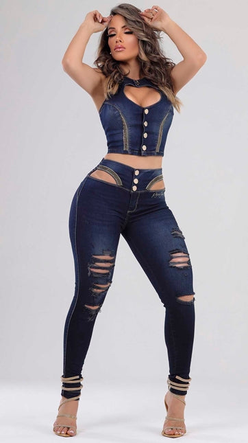 Conjunto Jeans Glamurosa - Garotabrasilstore Conjunto Jeans Glamurosa - Garotabrasilstore