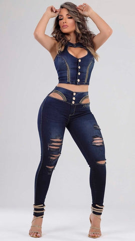 Conjunto Jeans Glamurosa - Garotabrasilstore Conjunto Jeans Glamurosa - Garotabrasilstore