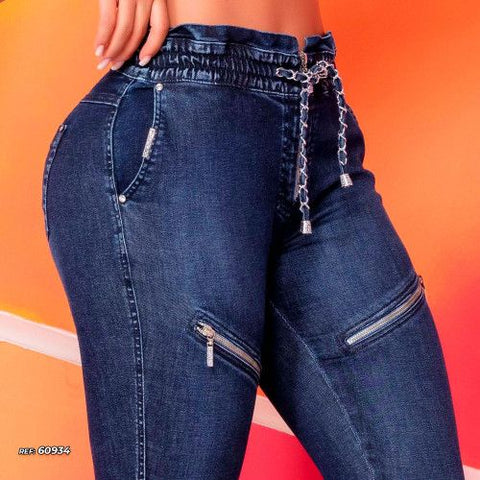 Calça jogger clochard jeans escuro com efeito empina bumbum - Garotabrasilstore Calça jogger clochard jeans escuro com efeito empina bumbum - Garotabrasilstore