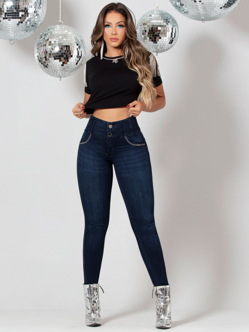 Calça Jeans Modeladora Escura Redutora de Medidas - Garotabrasilstore Calça Jeans Modeladora Escura Redutora de Medidas - Garotabrasilstore