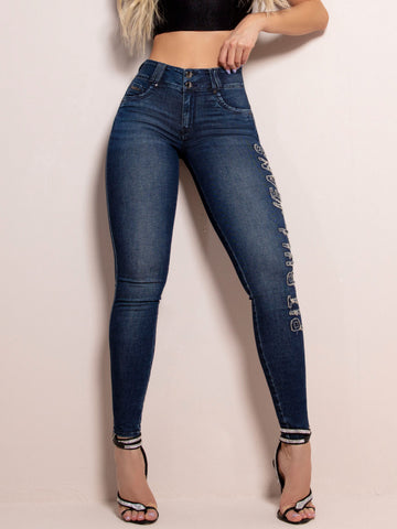 CalΓ§a Jeans Skinny com Logomania em Relevo - Garotabrasilstore CalΓ§a Jeans Skinny com Logomania em Relevo - Garotabrasilstore
