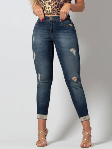 CalΓ§a Jeans Cropped com Destroyed - Garotabrasilstore CalΓ§a Jeans Cropped com Destroyed - Garotabrasilstore