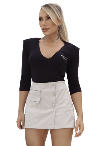 Blusa Decote V Preto - Garotabrasilstore Blusa Decote V Preto - Garotabrasilstore