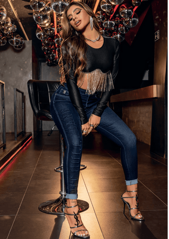 Calça Boyfriend Logomania em relevo - Garotabrasilstore Calça Boyfriend Logomania em relevo - Garotabrasilstore