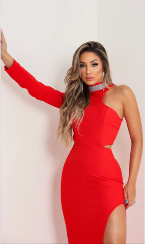 Vestido Longo vermelho - Garotabrasilstore Vestido Longo vermelho - Garotabrasilstore