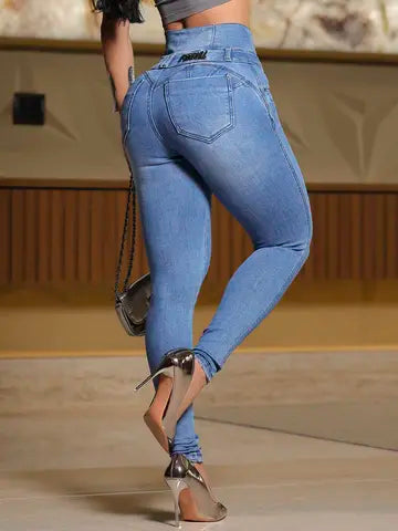 Calça Cintura Perfeita Jeans Azul Claro Pit Bull Jeans | Estilosa e Confortável