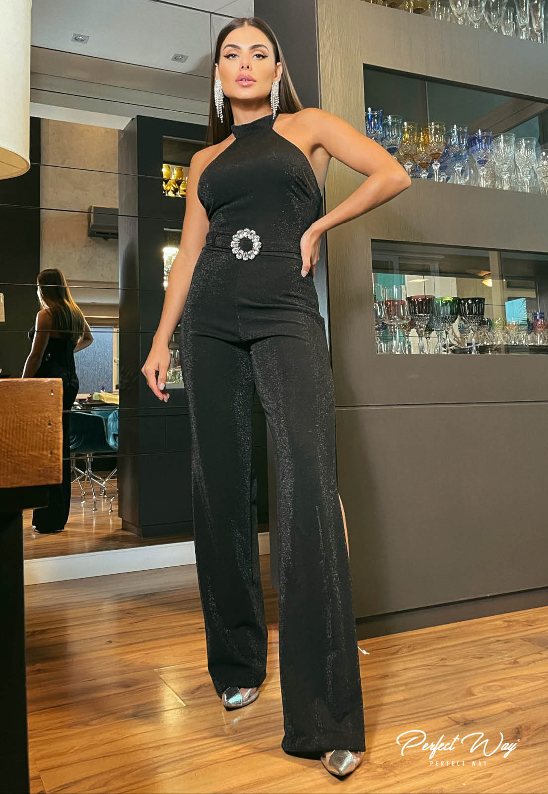 Pantalona jumpsuit with details on the side