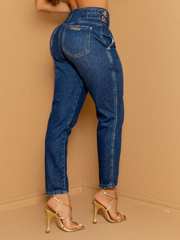 Jeans slouchy con cintura laterale