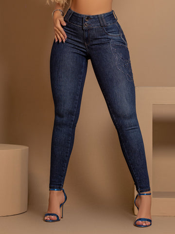 Calça Jeans Escura Modeladora caimento Perfeito Empina Bumbum