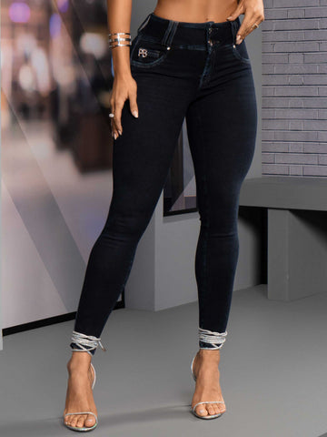 JEANS OSCUROS CURVE OF DREAMS EMPUJA EL CULO