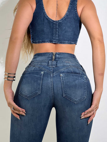 Perfect Waist Pants with Belly Plate with Butt Lift