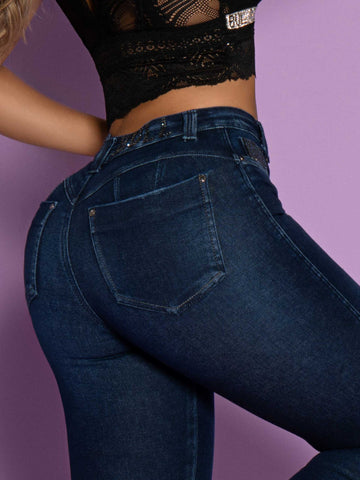 Calça Jeans Feminina Modeladora Afina Cintura E Empina Bumbum