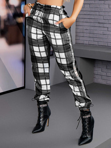 Black and White Checkered Clochard Pants