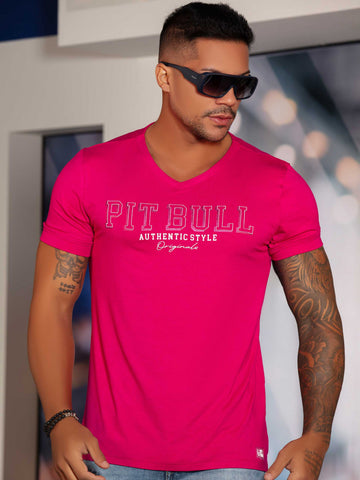 T-shirt premium da uomo slim super confortevole con scollo a V e stampa