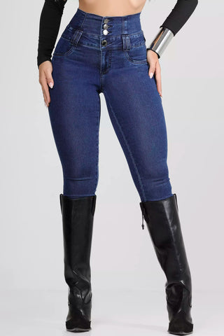 Calça Cintura Perfeita Azul Escuro Lavado Pit Bull Jeans | Empina Bumbum