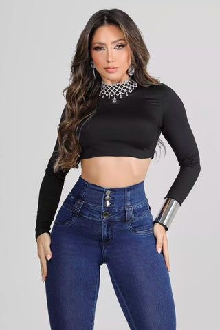 Calça Cintura Perfeita Azul Escuro Lavado Pit Bull Jeans | Empina Bumbum