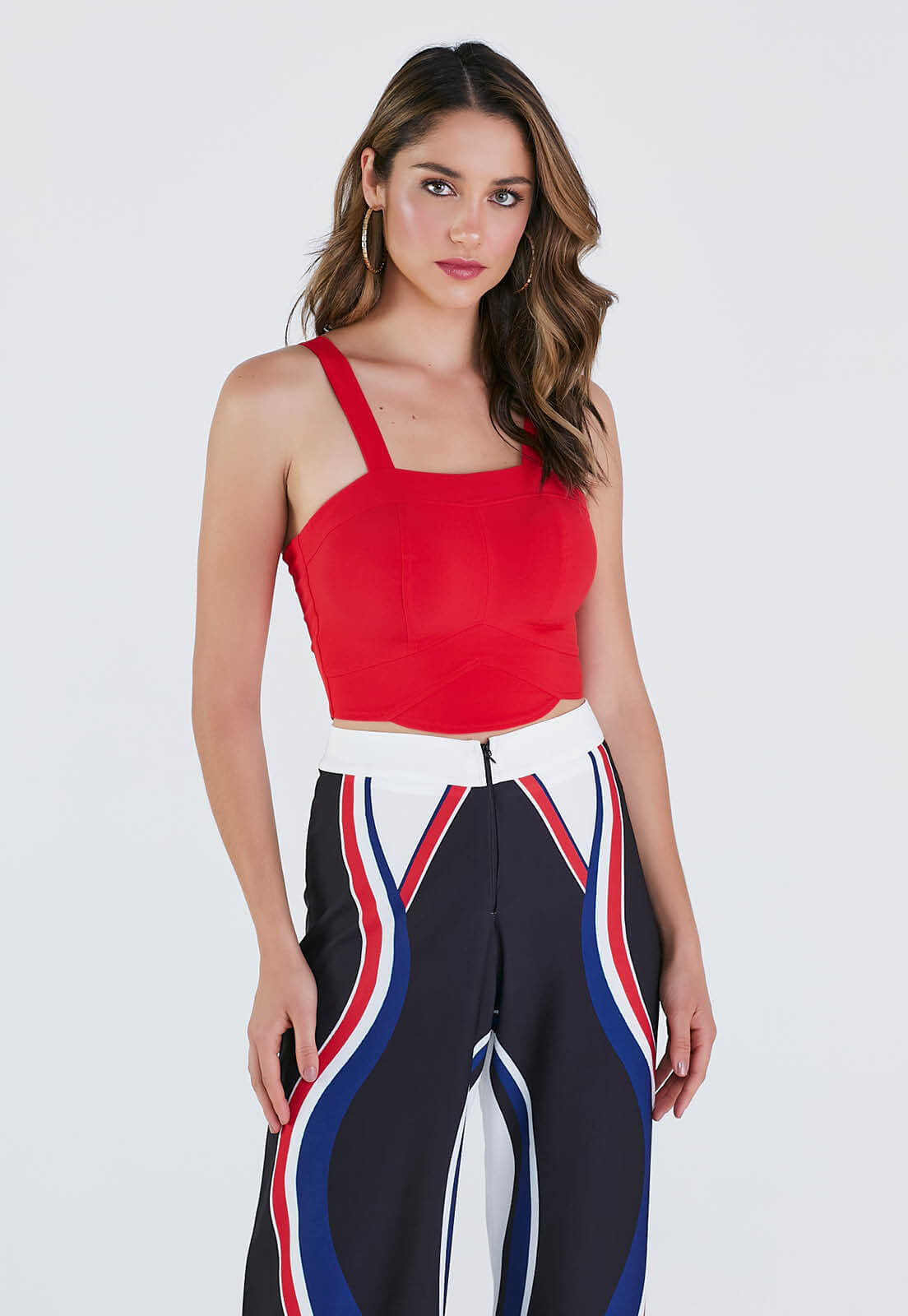 Wide strap cropped top