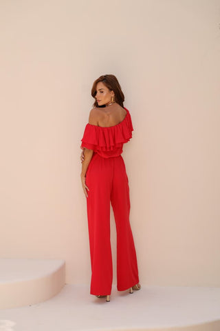 Conjunto Mia em Viscose Twill | Blusa de Babados e Calça Fluida