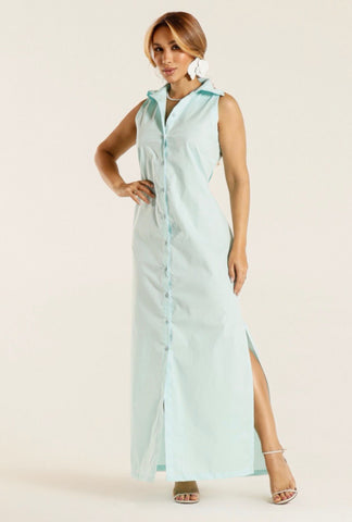 Vestido Hayme Chemise Longo em Tricoline