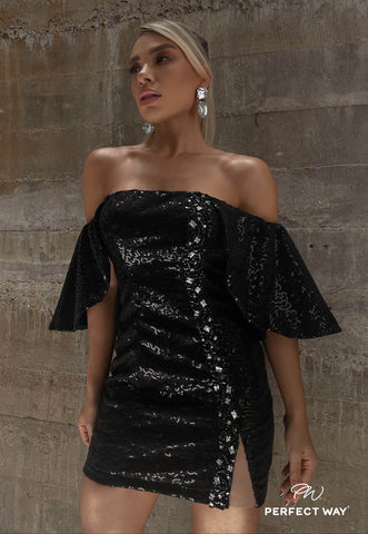 Vestido Paetê Preto - Garotabrasilstore