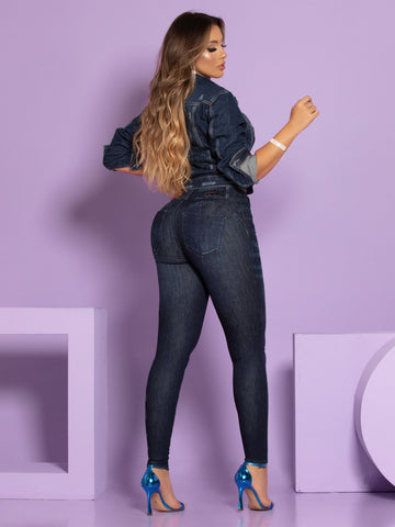 Calça Jeans Modeladora com Logomania Lateral de Cristais Sextavados - Garotabrasilstore