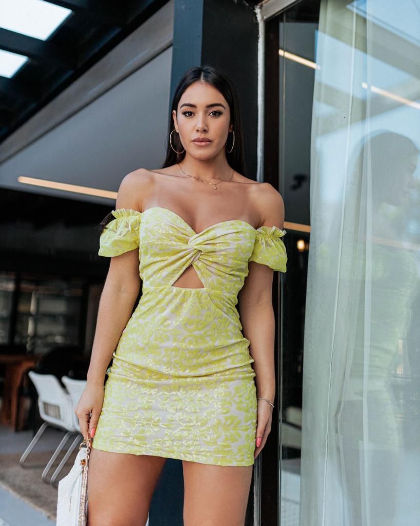Vestido Paetê Trançado Feminina - Vestido